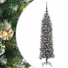 vidaXL Albero di Natale Artificiale Sottile Verde e Bianco 120 cm