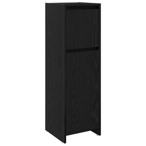 vidaXL Mobile da Bagno Rovere Nero 30 x 30 x 95 cm