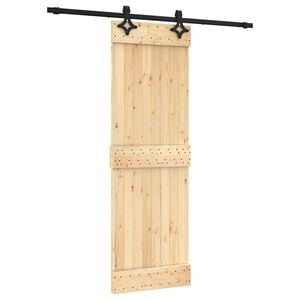 vidaXL Porta scorrevole Naturale e Nero 70 x 210 cm