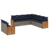 vidaXL Set Divani da Giardino 9 pz con Cuscini Grigio in Polyrattan