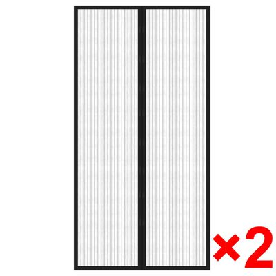 vidaXL Tende Antimosche per Porta 2 pz 210 x 100 cm 2pz Magneti Nera