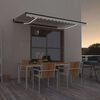 vidaXL Tenda da Sole Retrattile Manuale con LED 450x300 cm Crema
