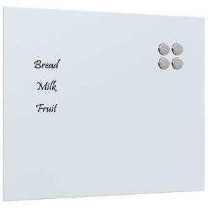 vidaXL Lavagna Magnetica a Parete Bianca 60x50 cm Vetro Temperato