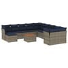vidaXL Set Divani da Giardino 12 pz con Cuscini Grigio in Polyrattan