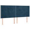 vidaXL Testiera ad Orecchio Blu Scuro 163x16x118/128 cm in Velluto