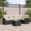 vidaXL Set Divano da Giardino 6 pz con Cuscini Nero in Polyrattan