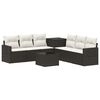 vidaXL Set di divani 8 pz Nero e Bianco Crema