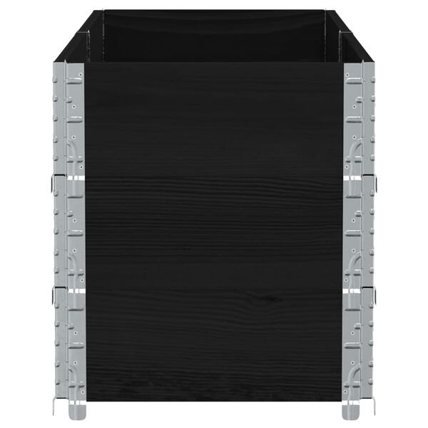 vidaXL Fioriera da Giardino Nera 150x50 cm in Legno Massello di Pino