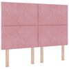 vidaXL Letto a molle con materasso Rosa 160 x 200 cm Velluto