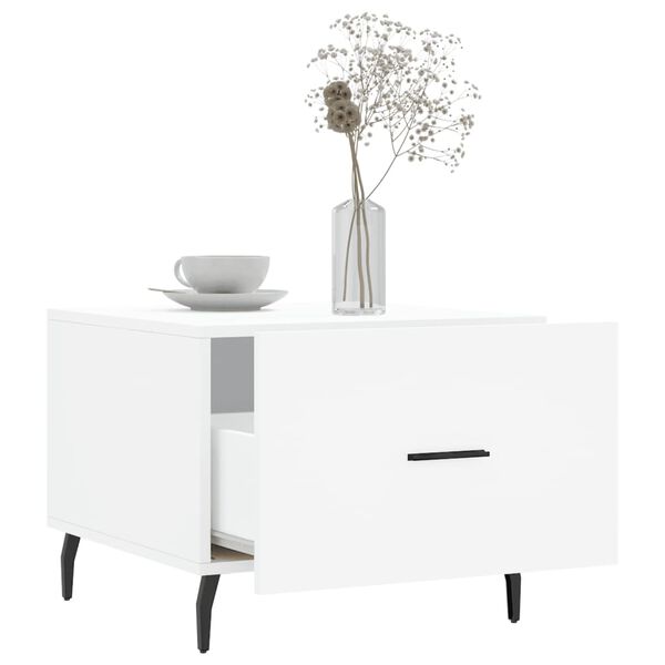 vidaXL Tavolino da Salotto Bianco 50x50x40 cm in Legno Multistrato