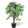 vidaXL Albero Ficus Artificiale con Vaso 90 cm