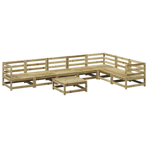vidaXL Set Divani da Giardino 8 pz in Legno Impregnato di Pino