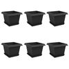 vidaXL Vasi per Piante 6 pz Nero Plastica