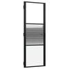 vidaXL Porta in vetro Rigato Nero 76 x 3,5 x 201,5 cm Alluminio