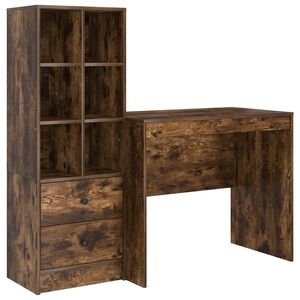 vidaXL Scrivania Rovere fum&eacute; 135,5 x 50 x 127 cm 2 pz