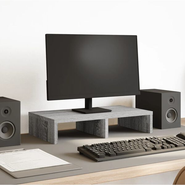 vidaXL Supporto per Monitor Grigio Sonoma 50x27x10 cm in Truciolato