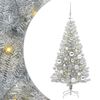 vidaXL Albero di Natale con 150 LED con supporto Argento 120 cm PET