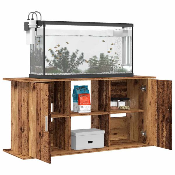 vidaXL Supporto Acquario 121x41x58cm in Legno Multistrato Legno Antico