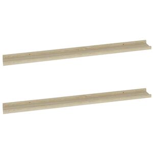 vidaXL Mensole da Parete 2 pz Rovere Sonoma 100x9x3 cm