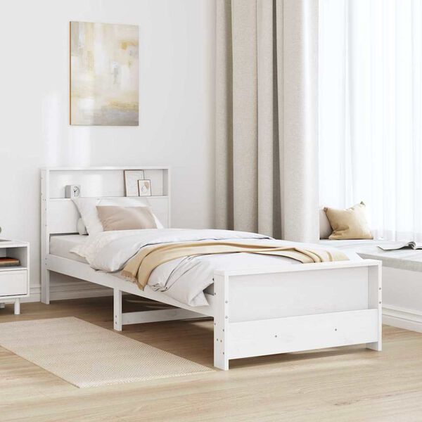 vidaXL Struttura del letto Bianco 90 x 200 cm Legno multistrato