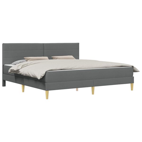 vidaXL Struttura letto con materasso Grigio scuro 180 x 200 cm Tessuto
