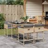 vidaXL Set Pranzo da Giardino 5 pz con Cuscini Beige Misto Polyrattan