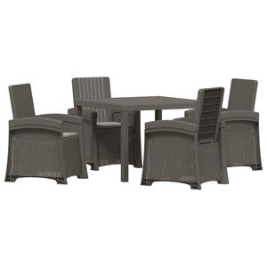 vidaXL Set da Pranzo per Giardino 5 pz Grigio Chiaro PP