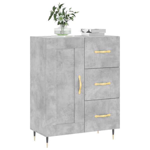 vidaXL Credenza Grigio Cemento 69,5x34x90 cm in Legno Multistrato
