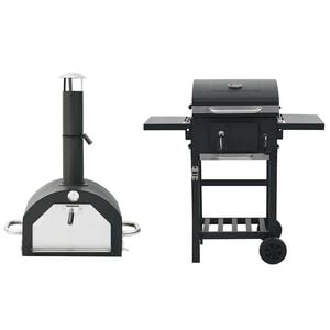vidaXL Forno per Pizza e Barbecue 3-in-1 Nero