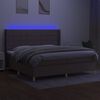 vidaXL Letto a Molle Materasso e LED tortora 200x200cm in Tessuto