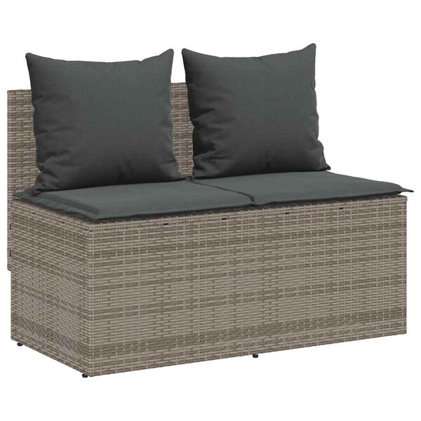 vidaXL Set da Pranzo da Giardino 3 pz con Cuscini in Polyrattan Grigio