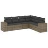 vidaXL Set Divano da Giardino 6 pz con Cuscini Grigio in Polyrattan