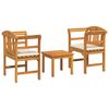 vidaXL Set da giardino con divano a rosa 3 pz Legno di Acacia Massello