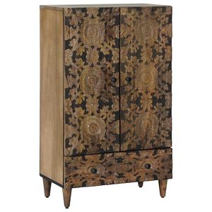 vidaXL Mobile Alto Marrone 60 x 33,5 x 100 cm Legno di mango massello