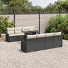 vidaXL Set Divano da Giardino con cuscino 9 pcs Nero Poly Rattan