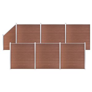 vidaXL Pannelli Recinzione 6 Quadrati 1 Inclinato 1138x186cm Marrone