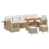 vidaXL Set Divano da Giardino Beige e Crema polyrattan