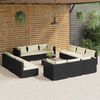 vidaXL Set Divani da Giardino 13 pz con Cuscini in Polyrattan Nero
