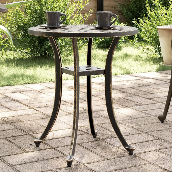 vidaXL Tavolo da Giardino Bronzo &Oslash;48x53 cm in Alluminio Pressofuso