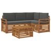 vidaXL Set di divani da esterno 5 pz Naturale e Antracite Poliestere