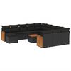vidaXL Set Divani da Giardino 13pz con Cuscini Nero in Polyrattan