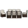 vidaXL Set da Pranzo per Giardino 9 pcs Marrone polyrattan