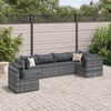 vidaXL Set Divani da Giardino 6 pz con Cuscini in Polyrattan Grigio