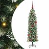 vidaXL Albero di Natale Artificiale Sottile Verde e Bianco 150 cm