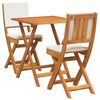 vidaXL Set bistrot 3 pz Olio Naturale Legno di Acacia Massello