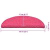 vidaXL Tappetini per scale 30 pz 56x17x3 cm rosa semicircolari