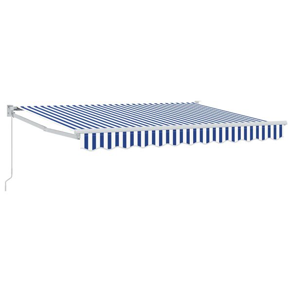 vidaXL Tenda Retrattile Blu e Bianco 2,5 x 2 m Poliestere