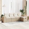 vidaXL Set Divano da Giardino 5 pz con Cuscini Beige in Polyrattan