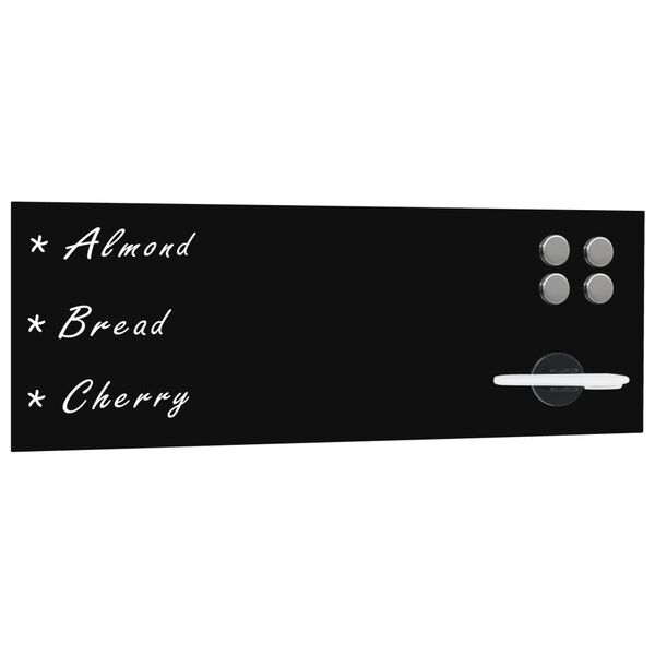 vidaXL Lavagna Magnetica a Parete in Vetro 60x20 cm Nera