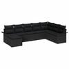 vidaXL Set Divano da Giardino 8 pz Nero polyrattan